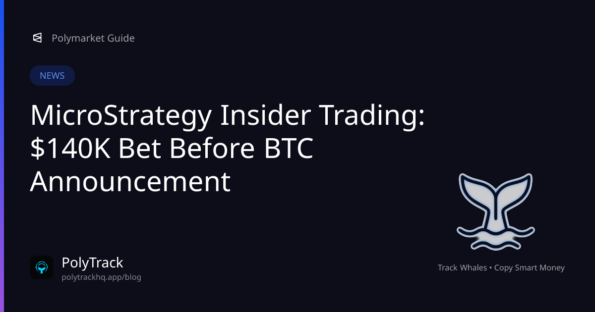 MicroStrategy Insider Trading: $140K Bet Before BTC Announcement - Polymarket News | PolyTrack